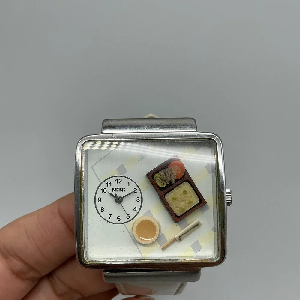 MINI MN051 Womens Watch 37mm Food Dial Square 3D Miniature Leather New Battery